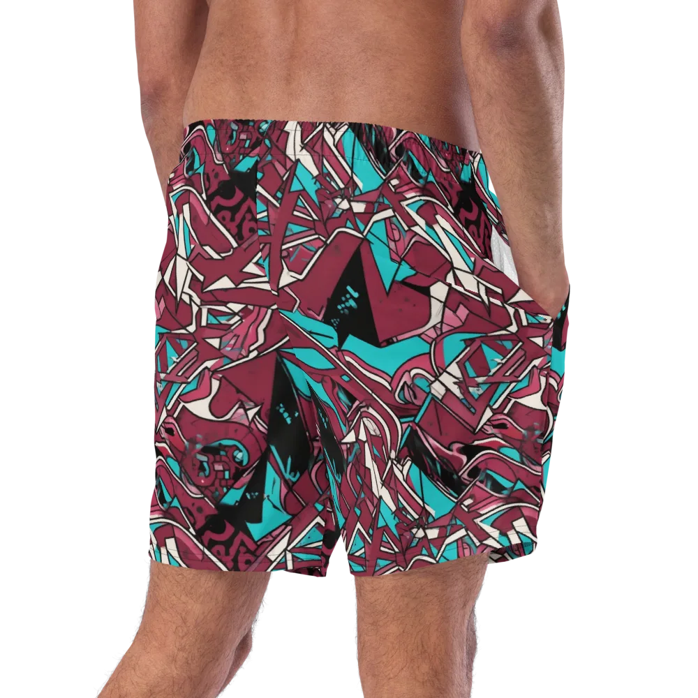Magenta Fracture on Swim Trunks — Right Back