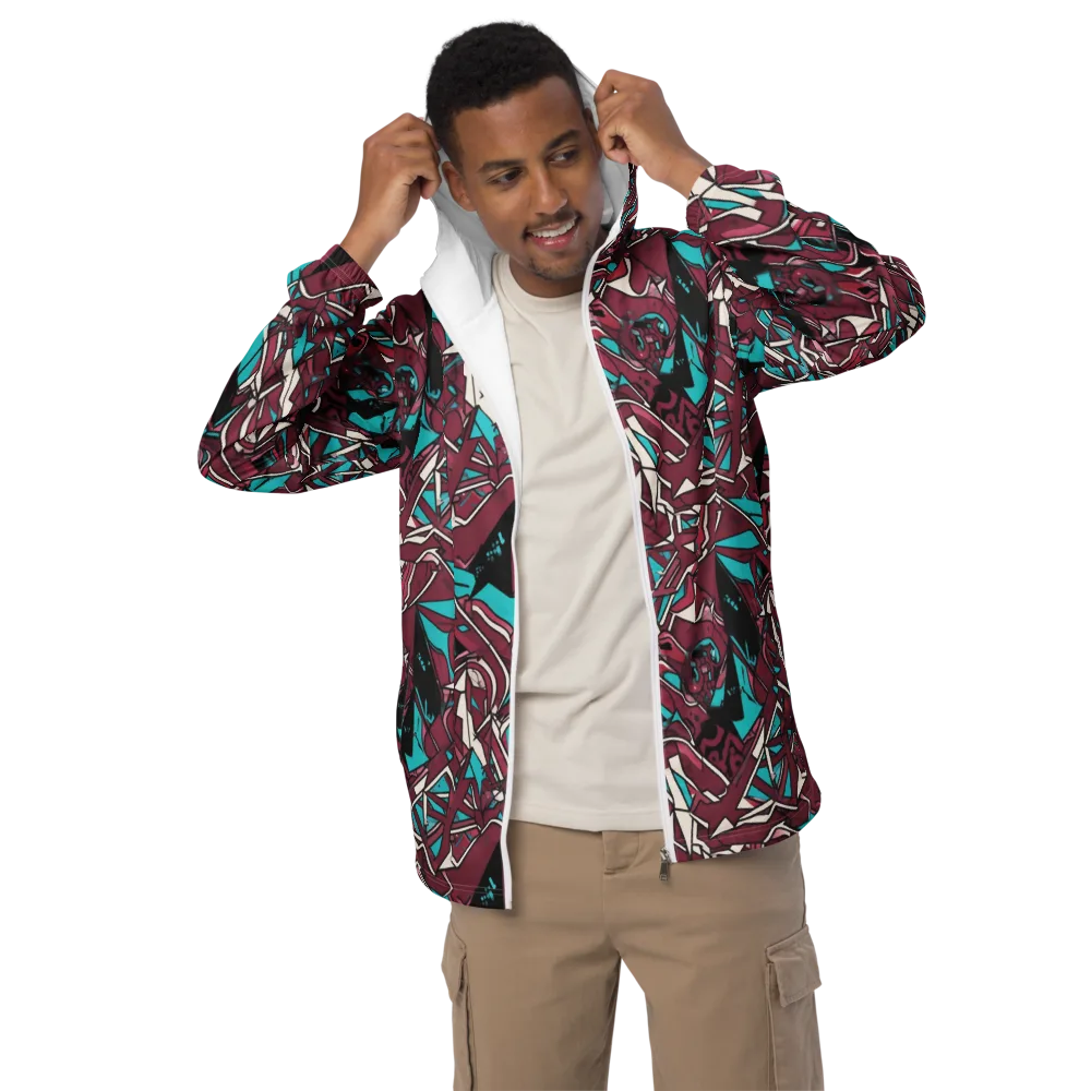 Magenta Fracture on Men's Windbreaker — Front