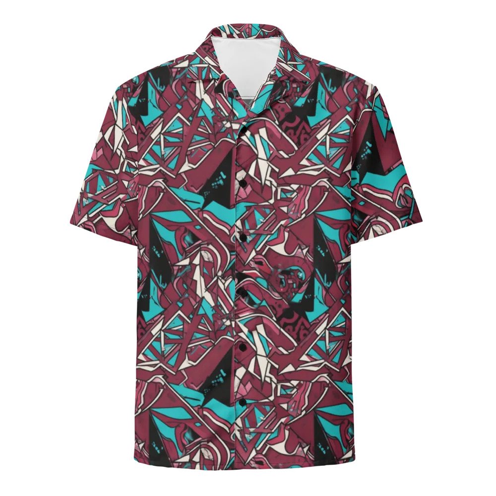 Magenta Fracture on Button Shirt — Front