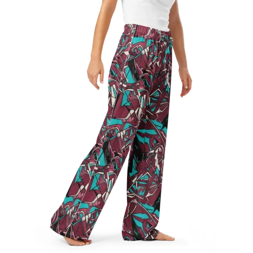 Magenta Fracture on a Women's Pajama Pants