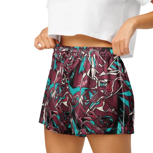 Magenta Fracture on a Women's Pajama Shorts