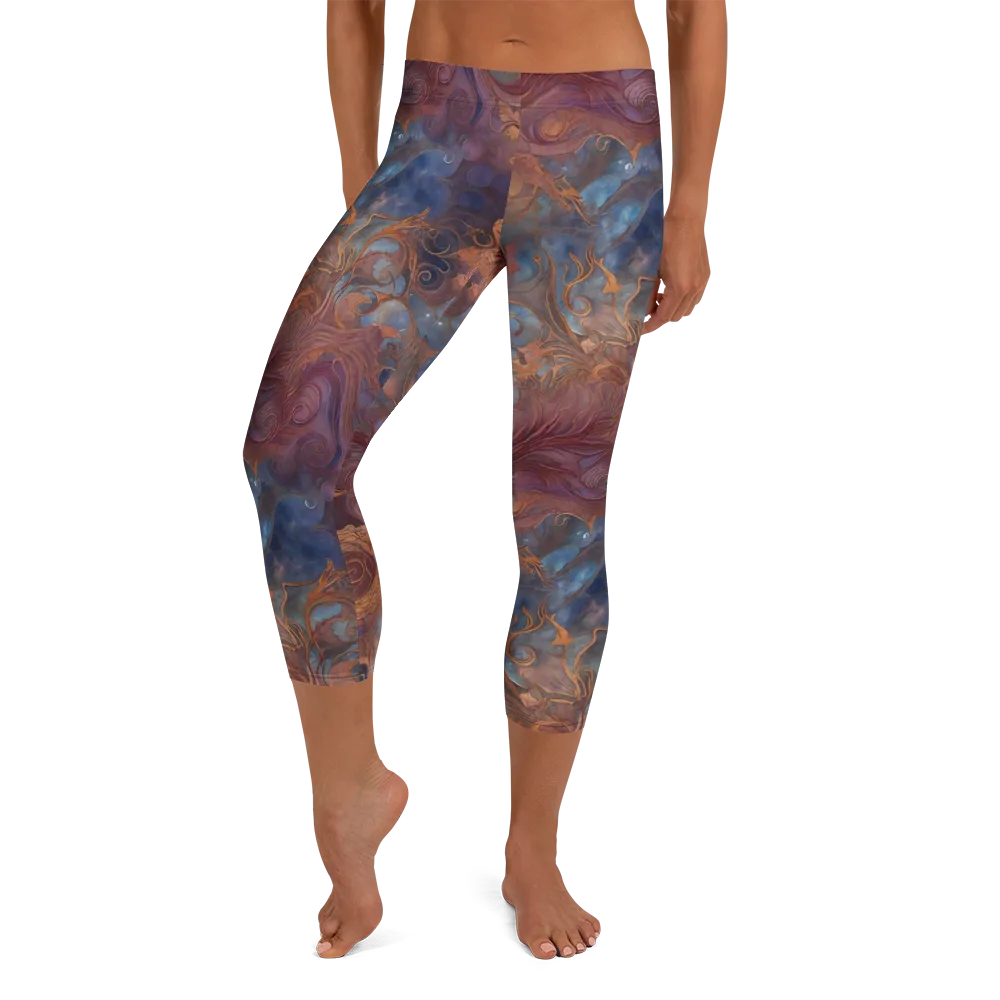 Embervine Reverie on Capri Leggings — Front