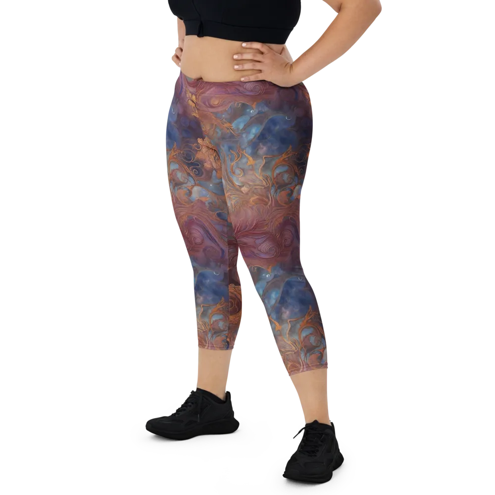 Embervine Reverie on Capri Leggings — Front
