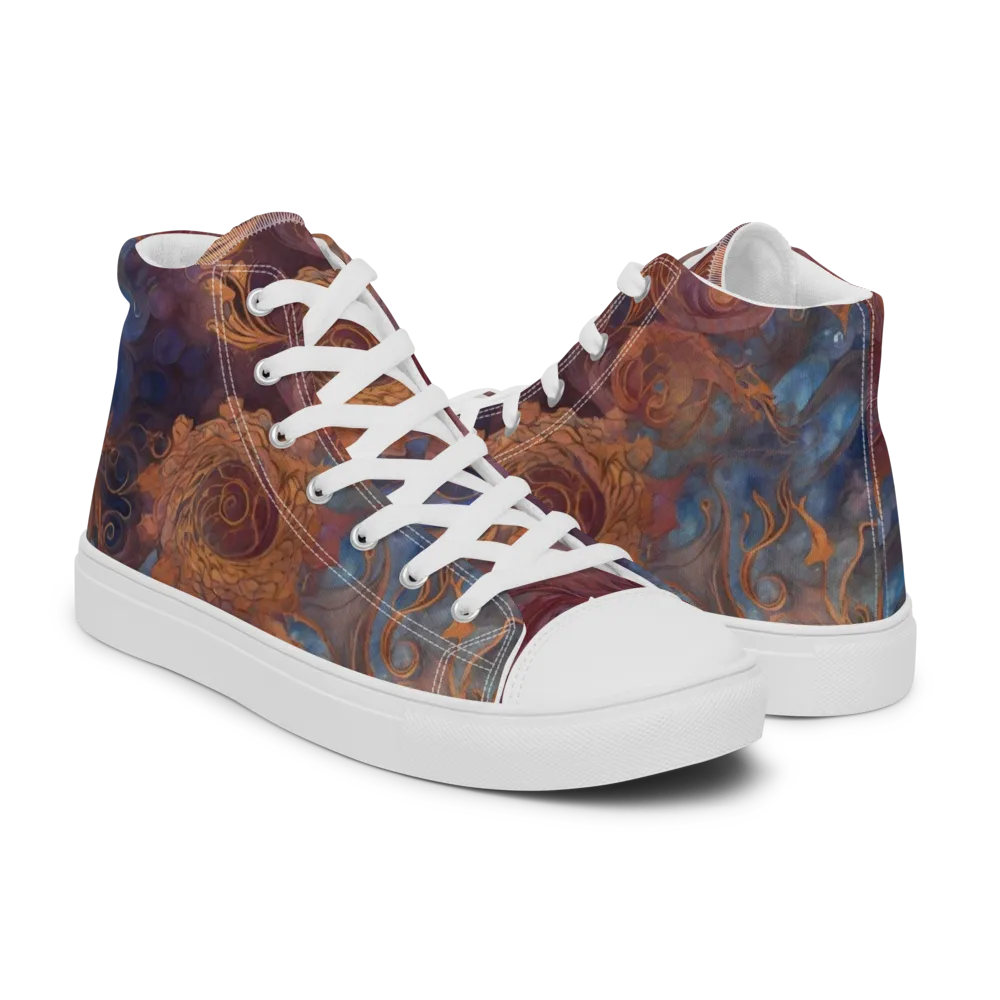Embervine Reverie on Men's High Top Canvas Shoes — Right