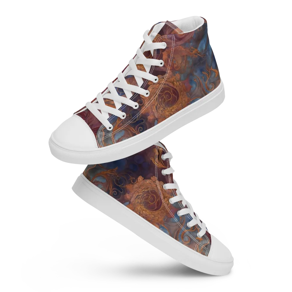 Embervine Reverie on Men's High Top Canvas Shoes — Front