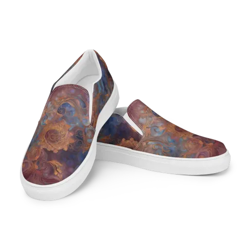 Embervine Reverie on a Men's Slip-On Canvas Shoes