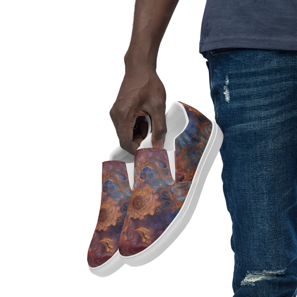Embervine Reverie on Men's Slip-On Canvas Shoes — Left Front