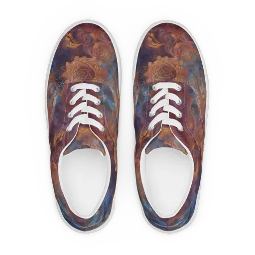 Embervine Reverie on a Men's Lace-Up Canvas Shoes