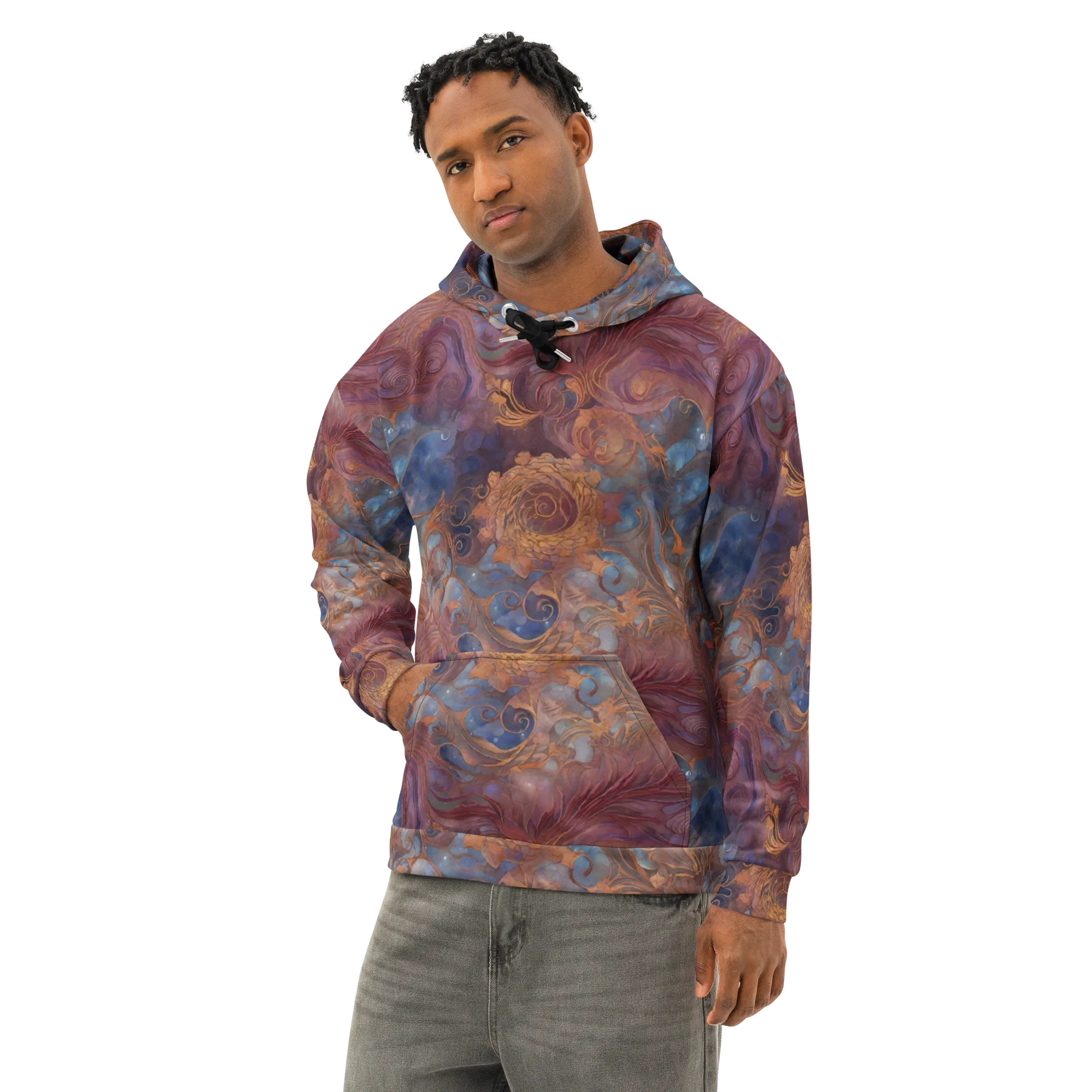 Embervine Reverie on Cotton Hoodie — Left Front