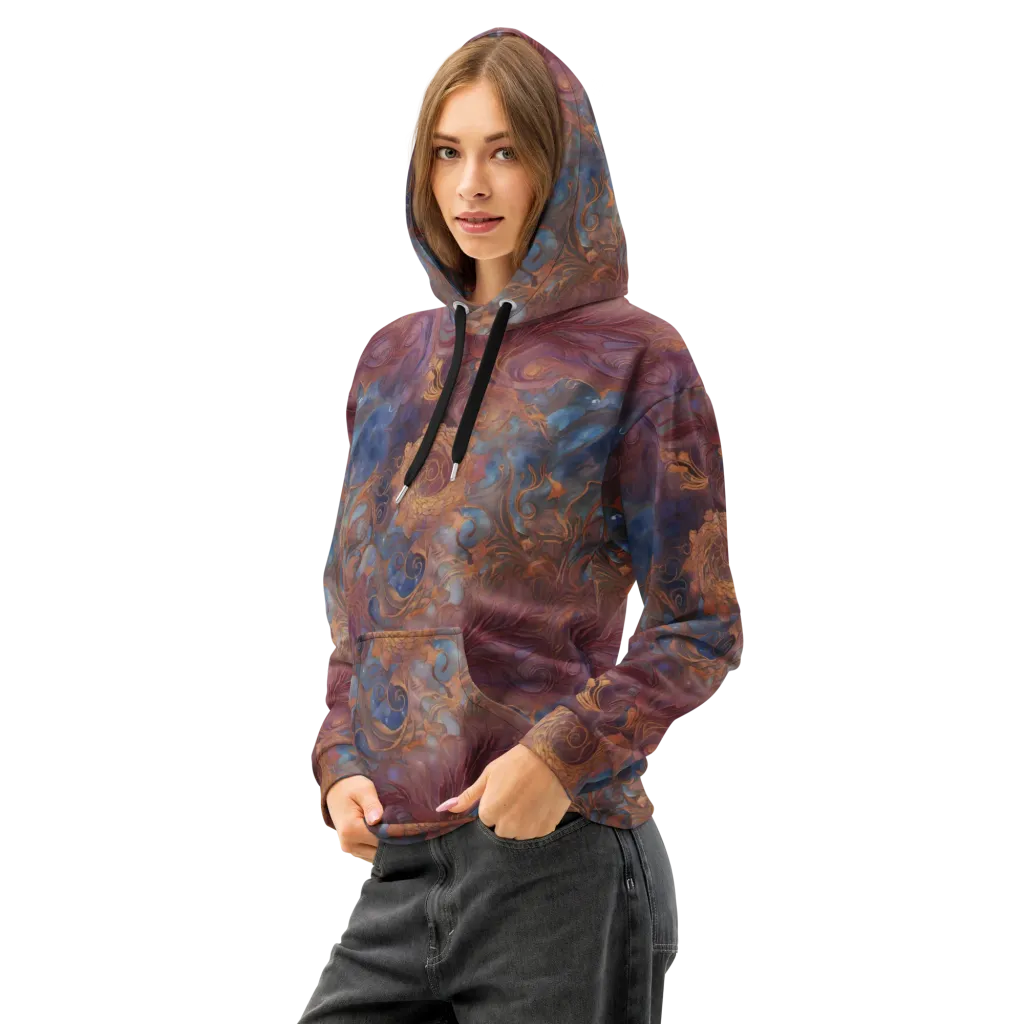 Embervine Reverie on Cotton Hoodie — Left Front