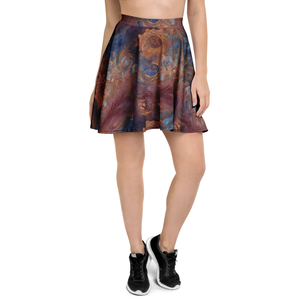 Embervine Reverie on Skater Skirt — Front