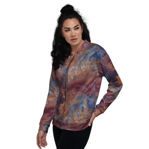 Embervine Reverie on a Bomber Jacket