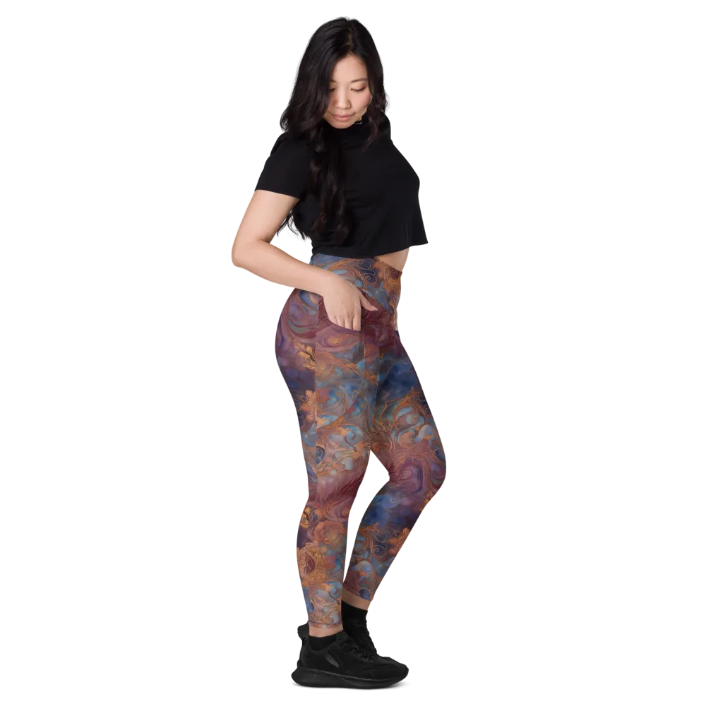 Embervine Reverie on Leggings with Pockets — Right