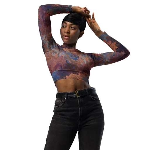 Embervine Reverie on a Long Sleeve Crop Top