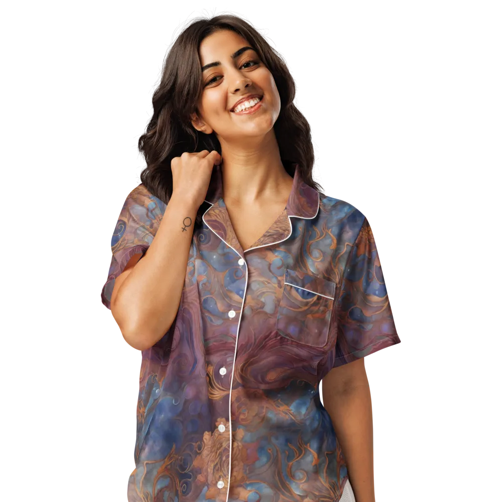 Embervine Reverie on Women's Short Sleeve Pajama Top — Front