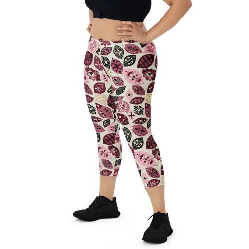 Petal Mosaic on a Capri Leggings