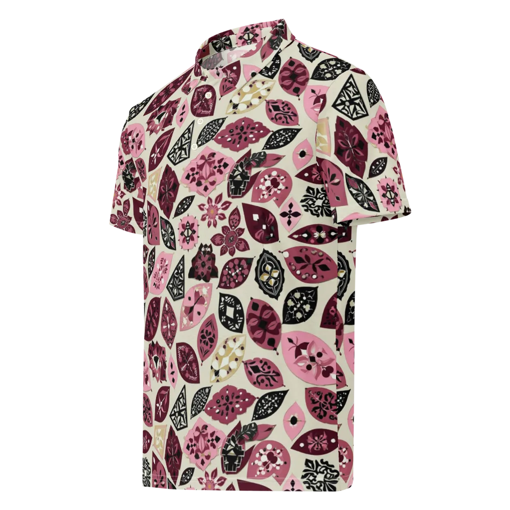 Petal Mosaic on Men's Slim Fit Polo Shirt — Left Front