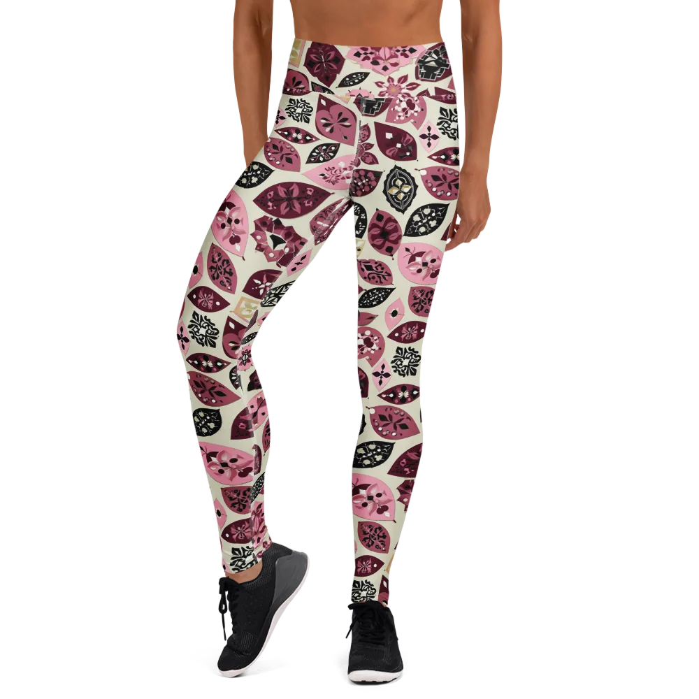 Petal Mosaic on Yoga Leggings — Front