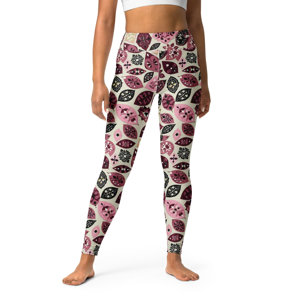 Petal Mosaic on Yoga Leggings — Front
