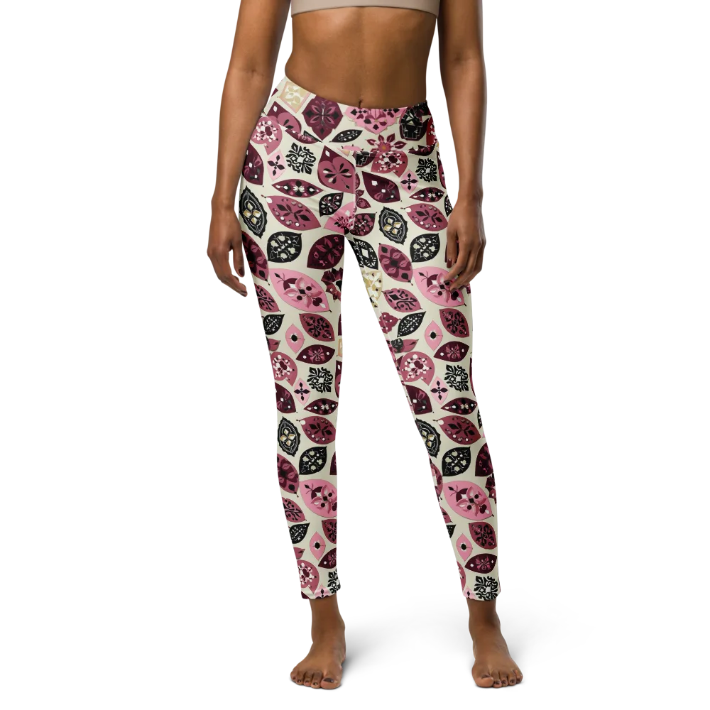 Petal Mosaic on Yoga Leggings — Front
