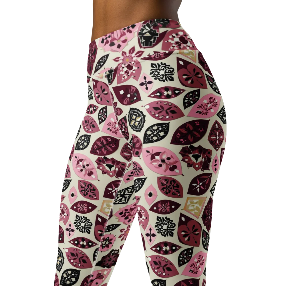 Petal Mosaic on Yoga Leggings — Left Front