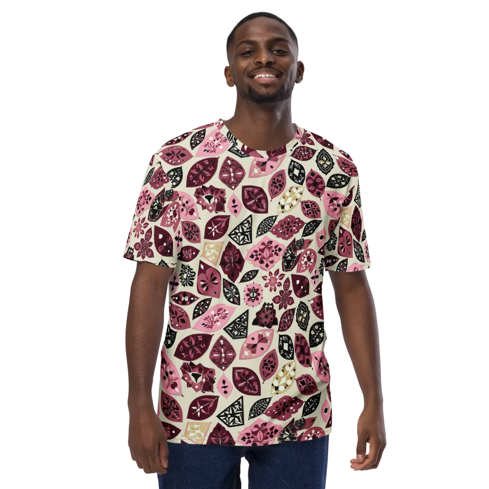 Petal Mosaic on Men's Crew Neck T-Shirt — Front