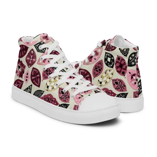 Petal Mosaic on a Men's High Top Canvas Shoes