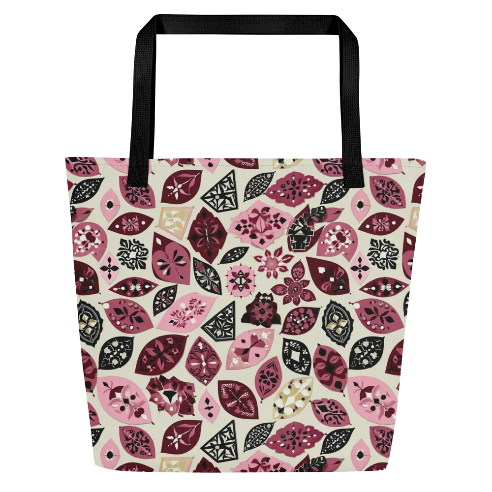 Petal Mosaic on Large Tote Bag W/ Pocket — Front