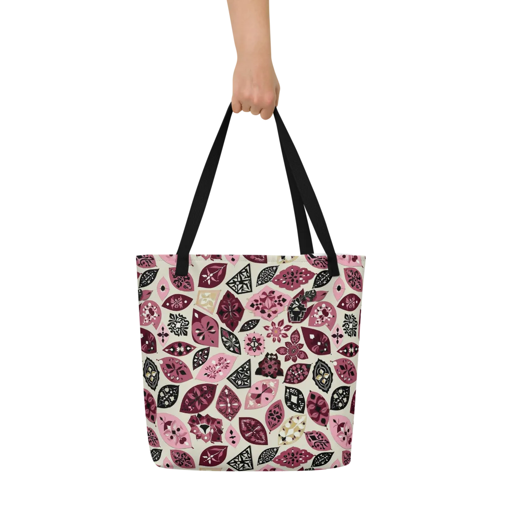 Petal Mosaic on Large Tote Bag W/ Pocket — Front