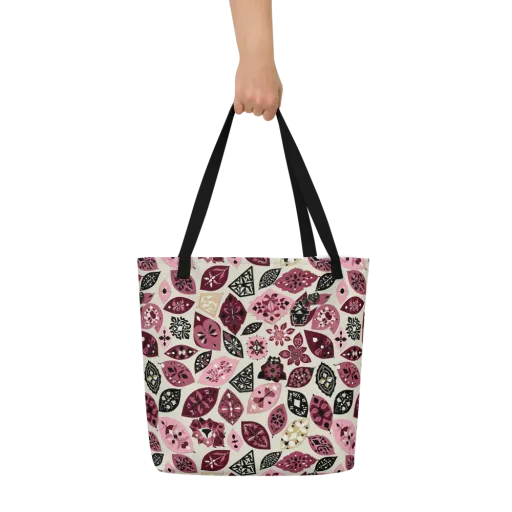 Petal Mosaic on a Large Tote Bag W/ Pocket