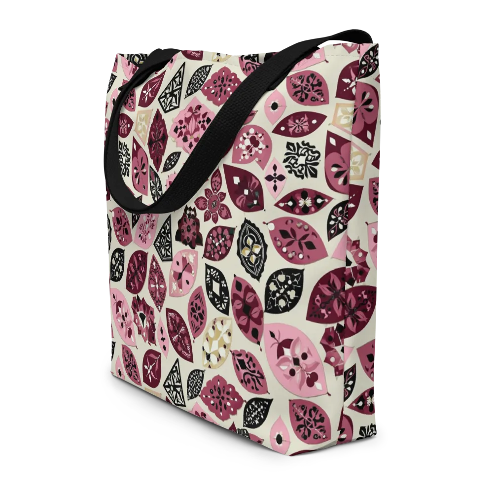 Petal Mosaic on Large Tote Bag W/ Pocket — Front