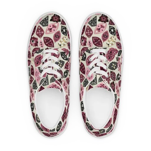 Petal Mosaic on a Men's Lace-Up Canvas Shoes