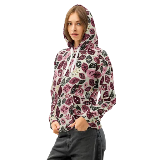 Petal Mosaic on a Cotton Hoodie