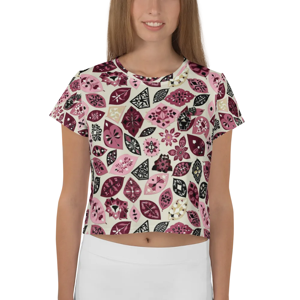 Petal Mosaic on Crop Tee — Front