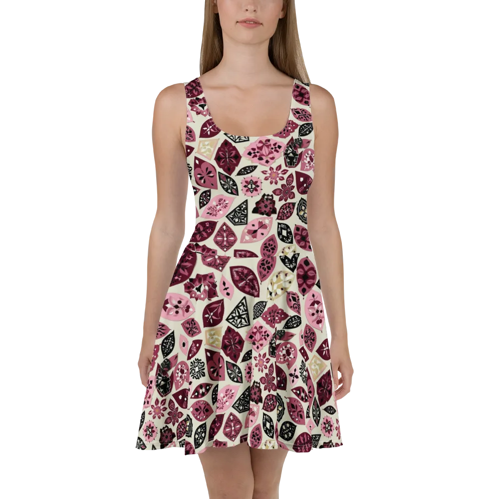 Petal Mosaic on Skater Dress — Front