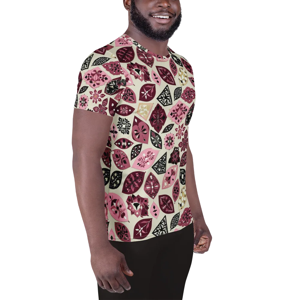 Petal Mosaic on Men's Athletic T-Shirt — Right