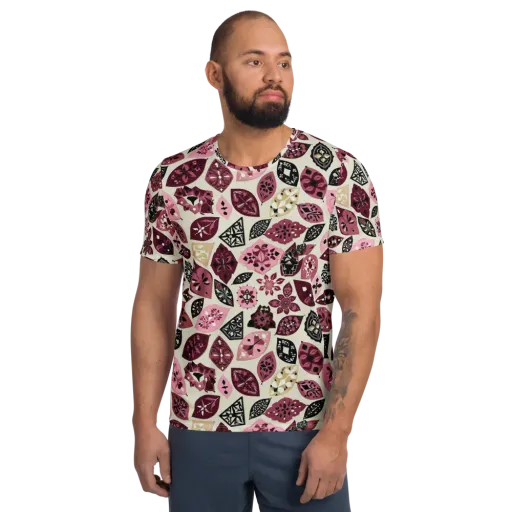 Petal Mosaic on a Men's Athletic T-Shirt