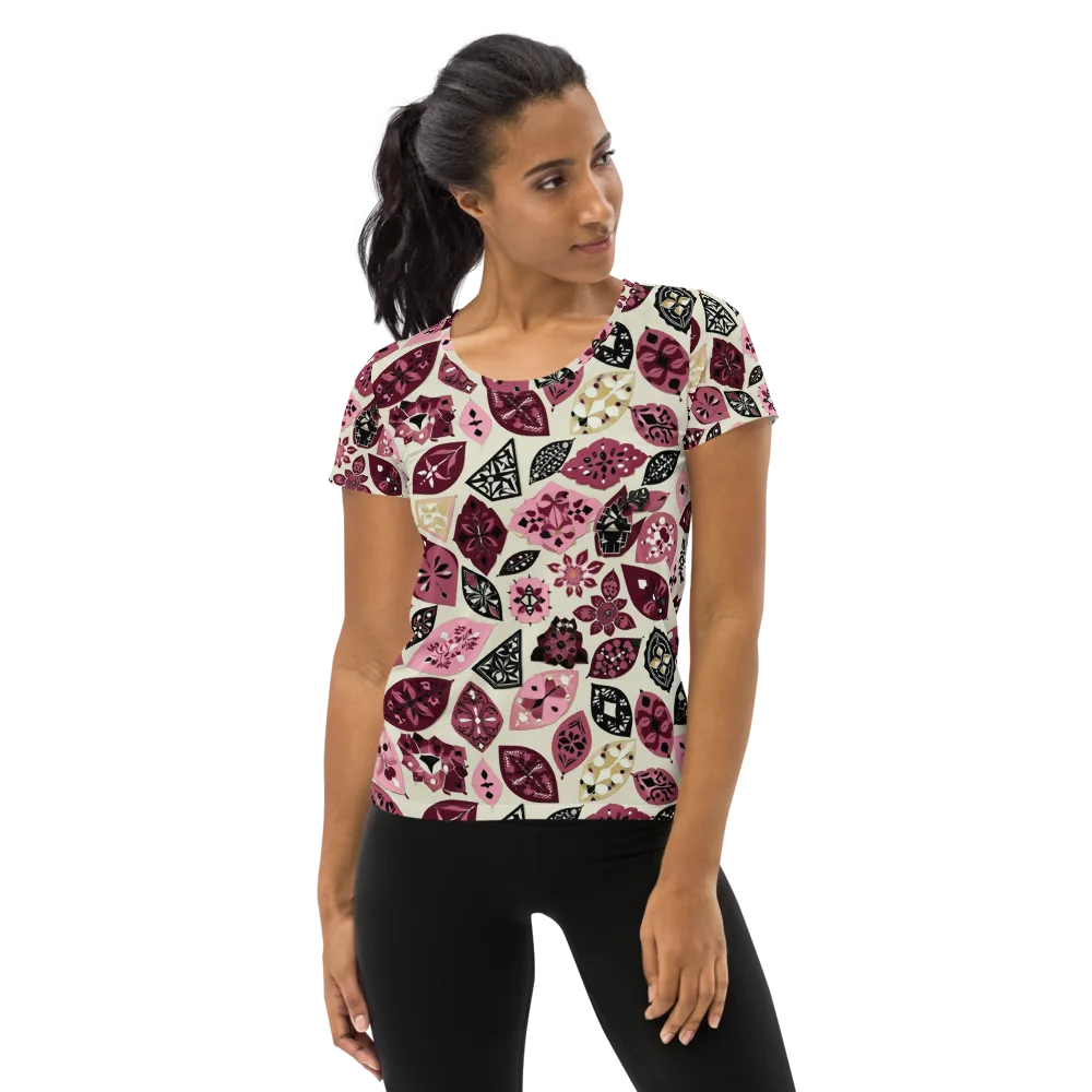Petal Mosaic on Women's Athletic T-Shirt — Front