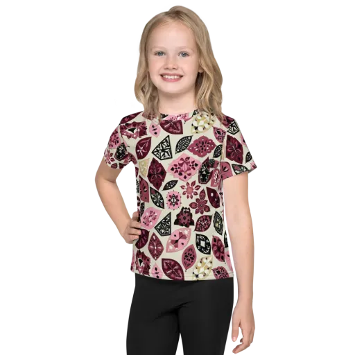 Petal Mosaic on a Kids Crew Neck T-Shirt