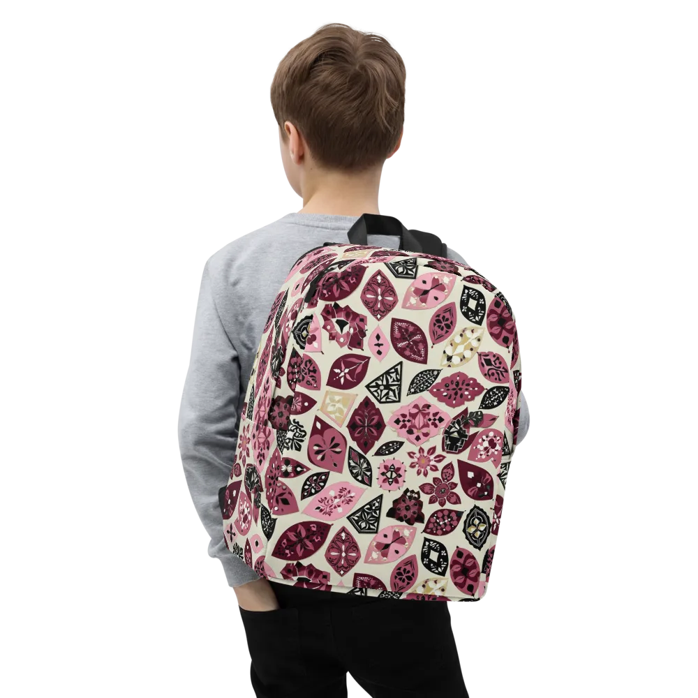 Petal Mosaic on Minimalist Backpack — Zoomed-in