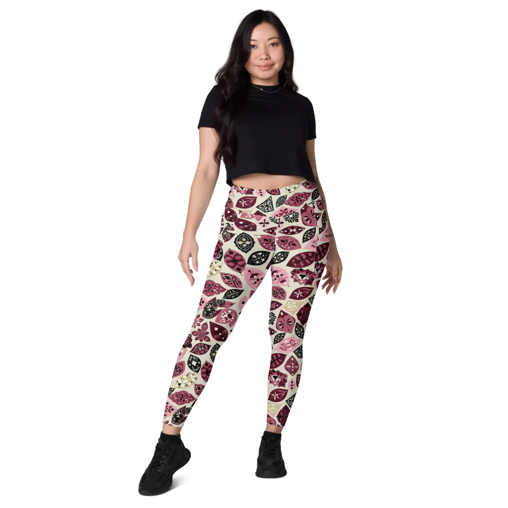 Petal Mosaic on Leggings with Pockets — Front