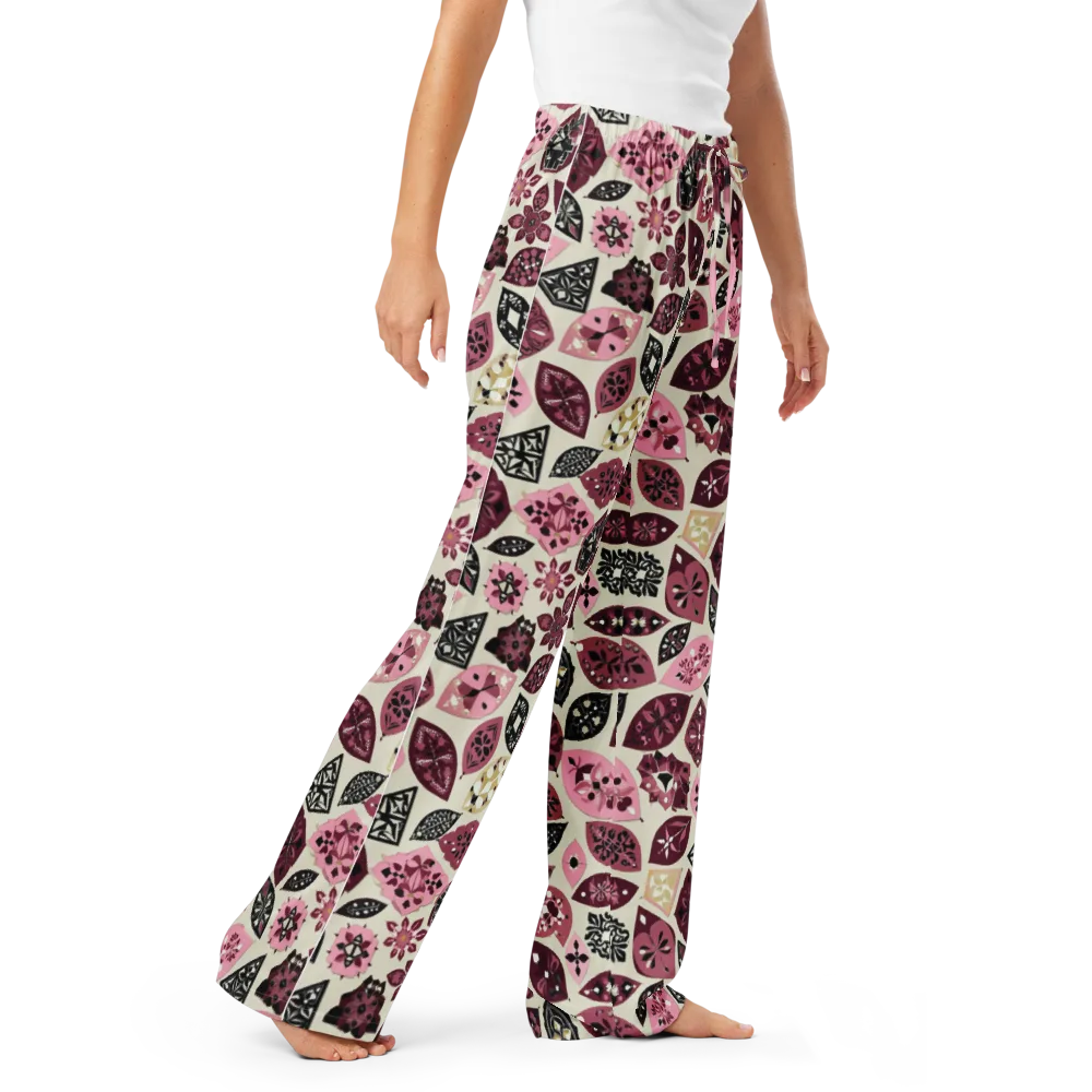 Petal Mosaic on Women's Pajama Pants — Right Front