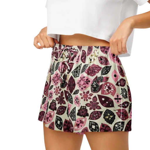Petal Mosaic on a Women's Pajama Shorts