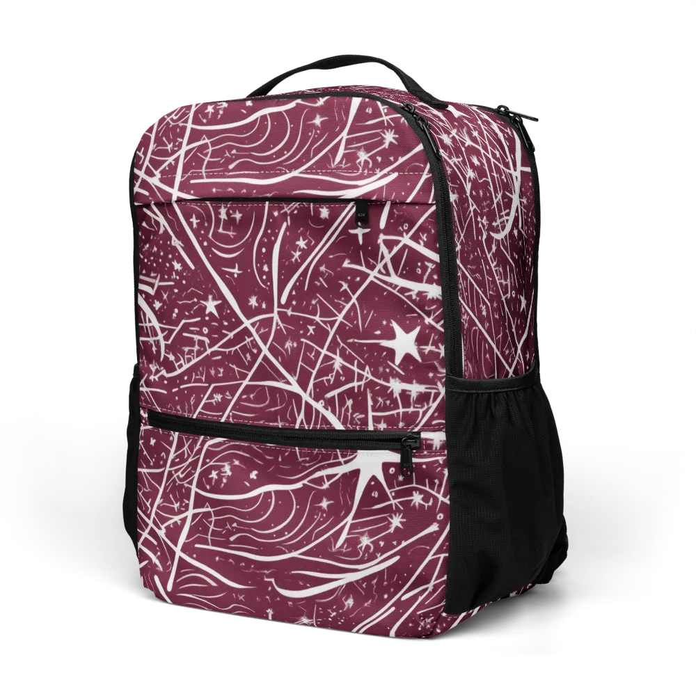 Burgundy Starfield on Utility Backpack — Left Front