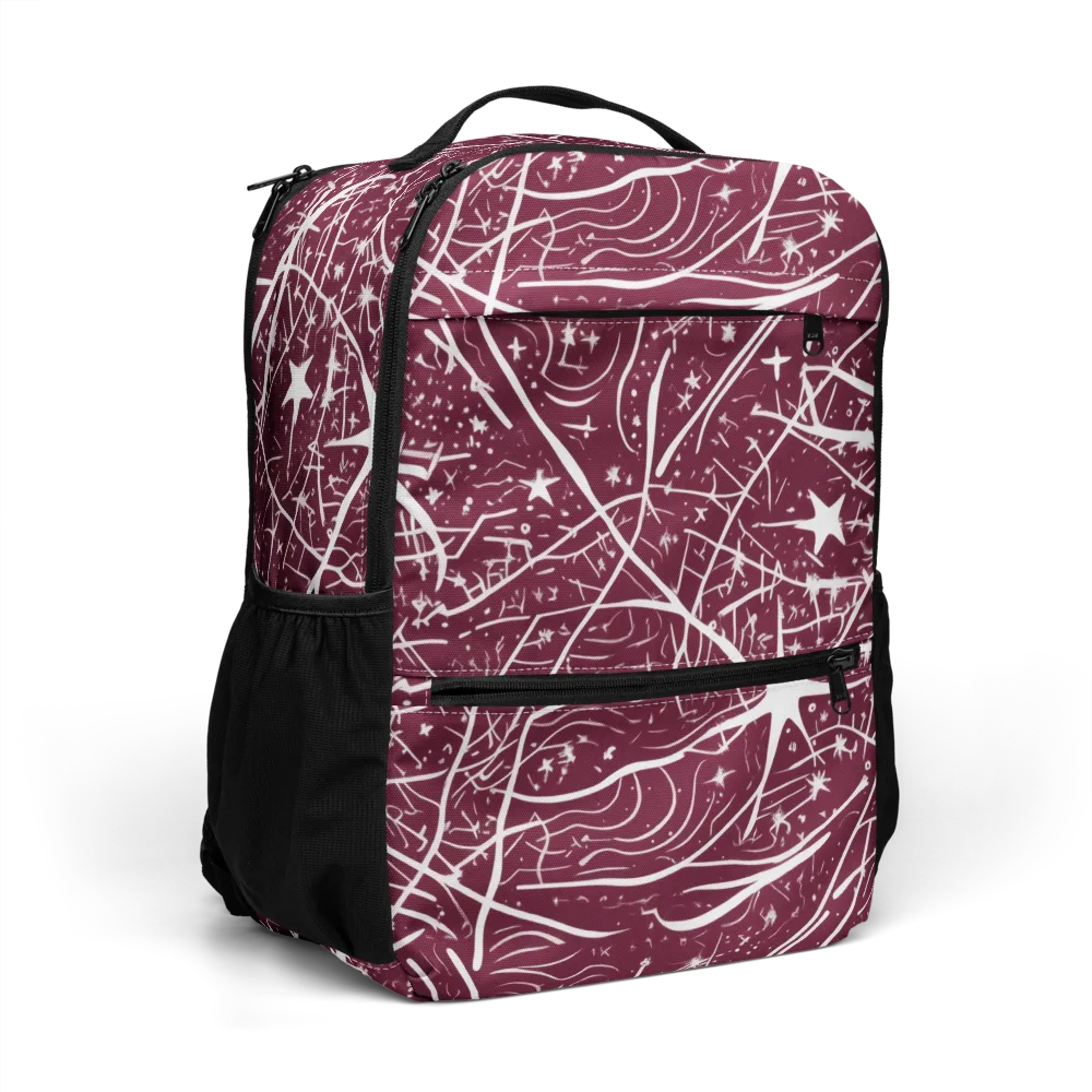 Burgundy Starfield on Utility Backpack — Right Front