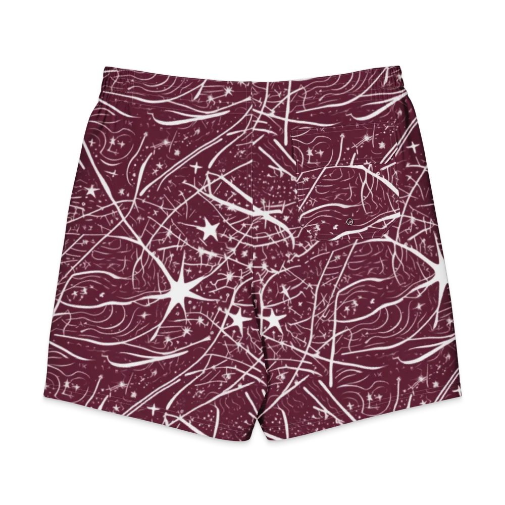 Burgundy Starfield on Men's Board Shorts — Back
