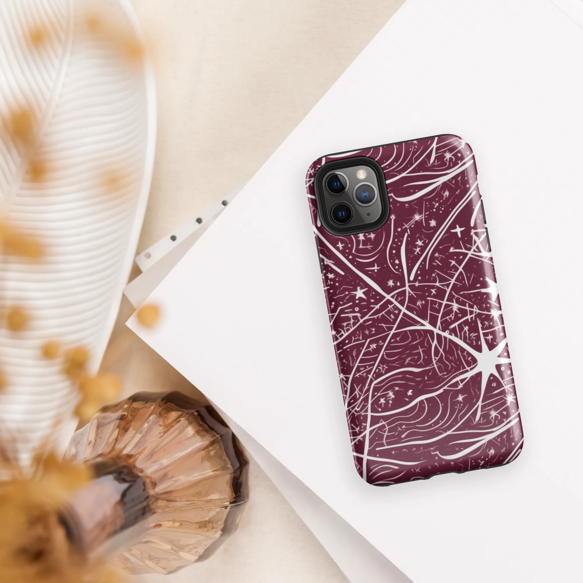 Burgundy Starfield on Tough Case for iPhone® — Front