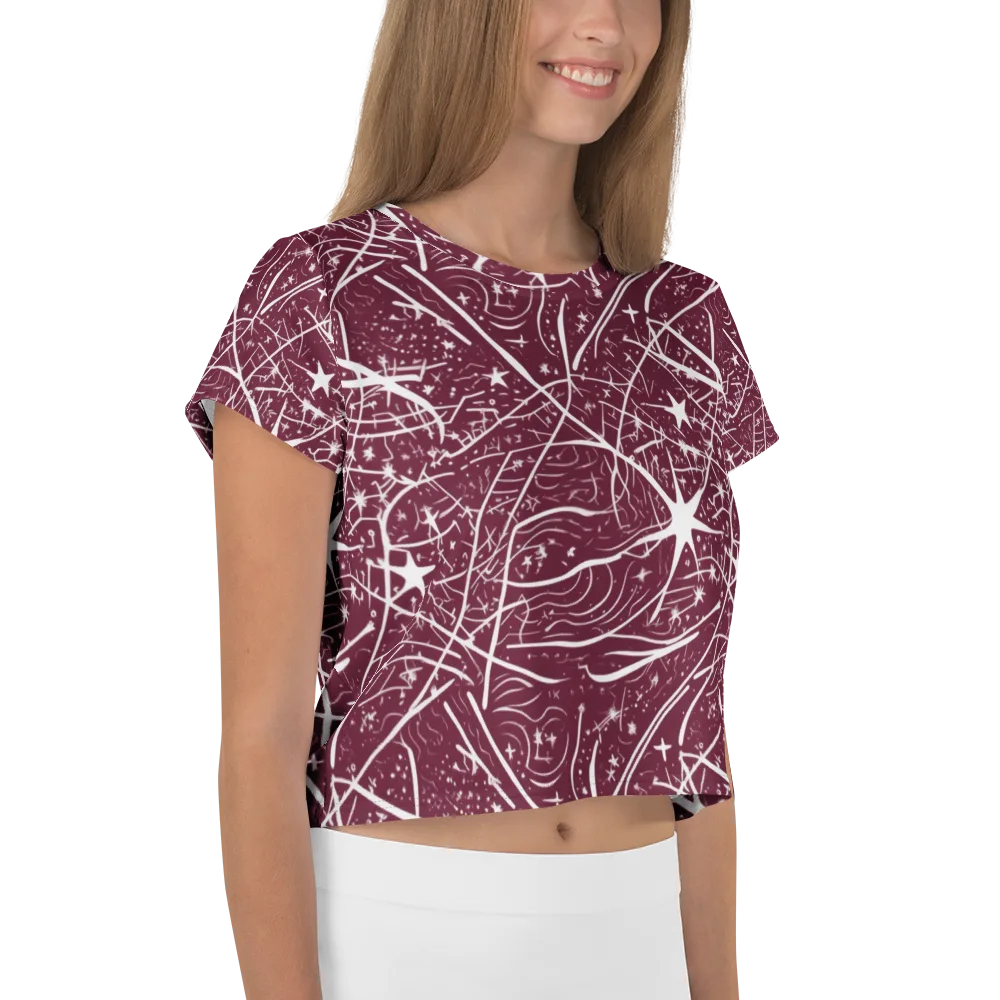 Burgundy Starfield on Crop Tee — Right