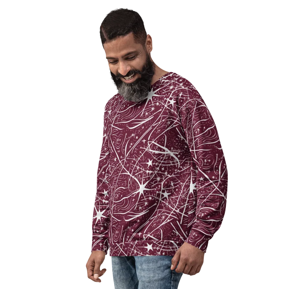 Burgundy Starfield on Sweatshirt — Left Front
