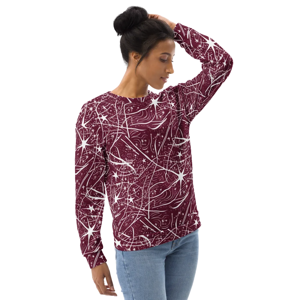 Burgundy Starfield on Sweatshirt — Right Front